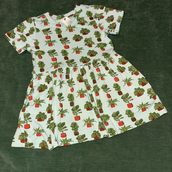 Kate Quinn Green Potted Plant Print Dress - Picture 1 of 1